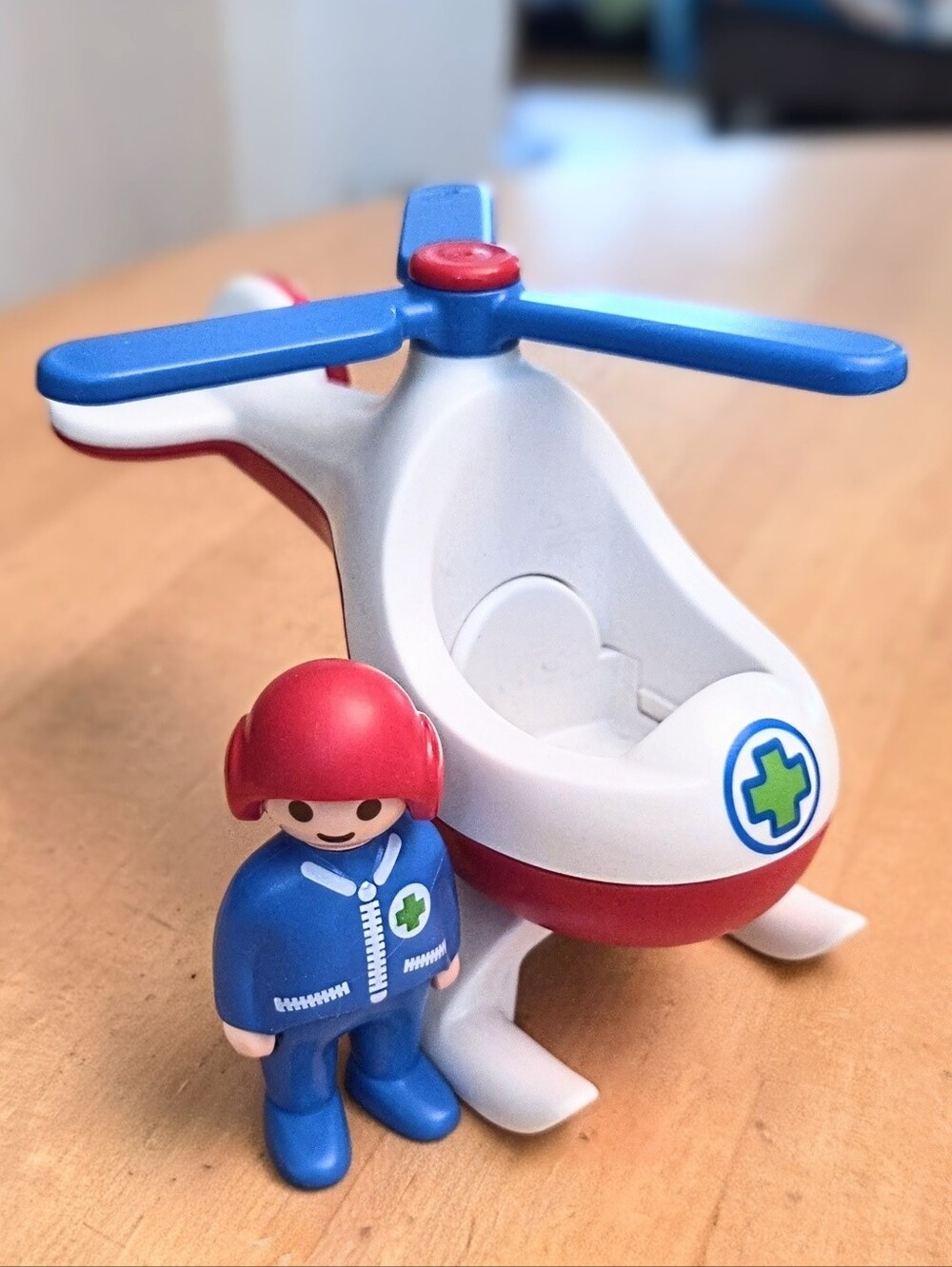 Playmobil 123 Rescue Helicopter Pilot 6738 Vintage Retired Toddler Baby Toy
